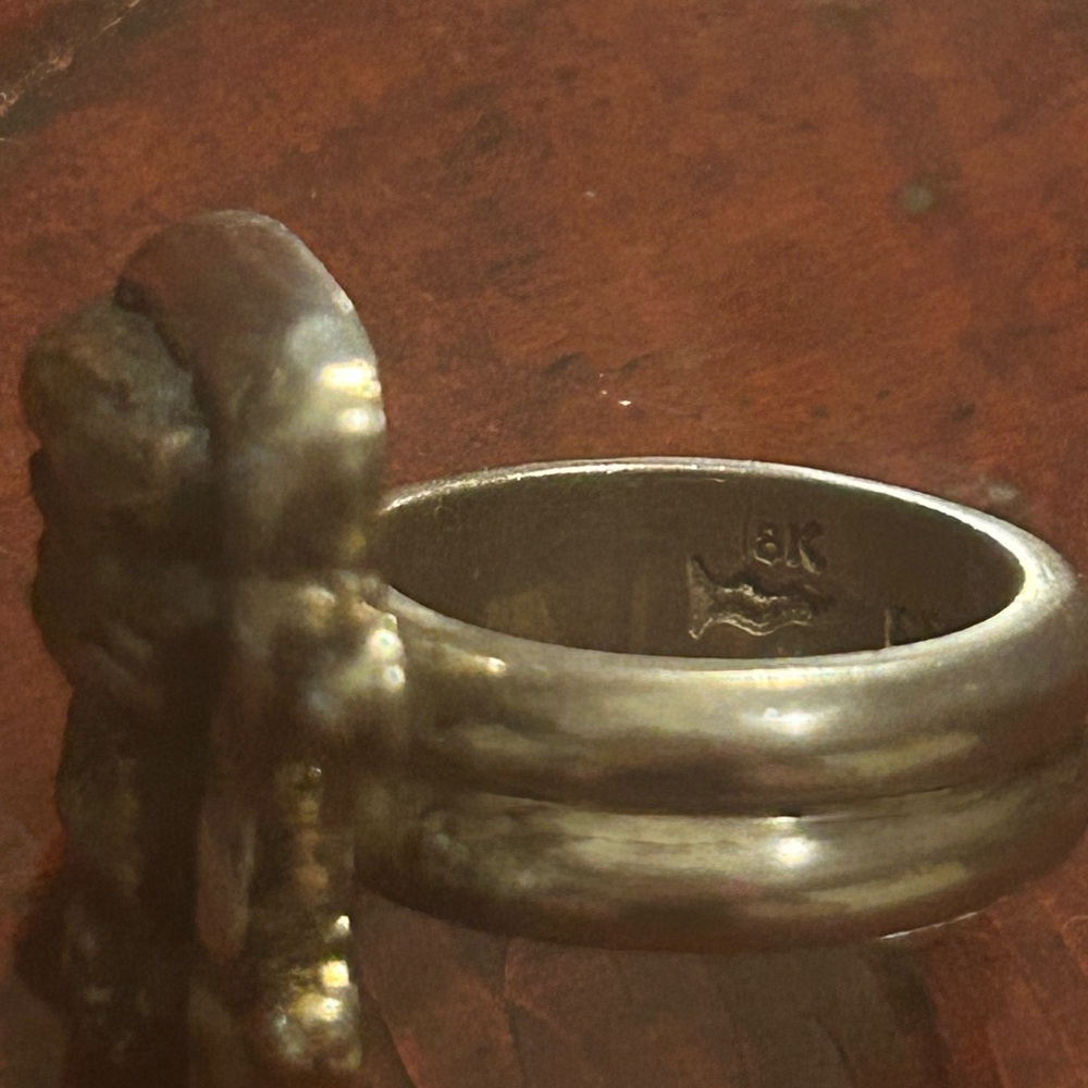 Barry Brinker Sterling Silver 18k Buddha Ring Size 7 - Picture 5 of 8